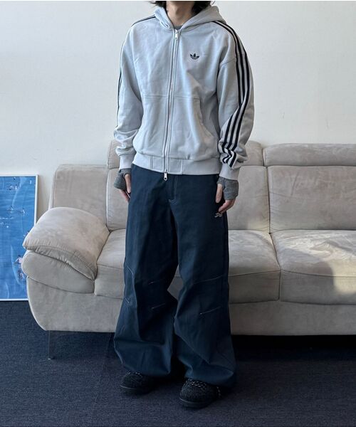 TANSANMAGNESIUM(タンサン マグネシウム)の「コットンワイドスタースタッズパンツ(ネイビー)(その他パンツ・レディース・その他・1/2)」の5枚目の写真