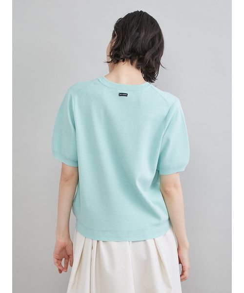 Mila Owen(ミラオーウェン)の「コットンブレンドクールネックニット(ニット/セーター・レディース・ライトベージュ/チャコールグレー/ミント・F)」の7枚目の写真