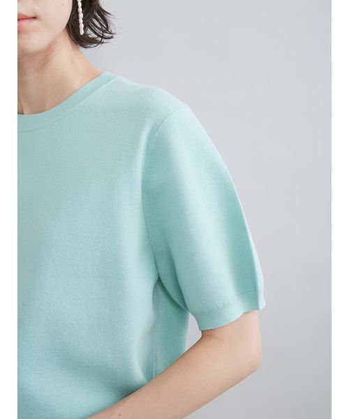 Mila Owen(ミラオーウェン)の「コットンブレンドクールネックニット(ニット/セーター・レディース・ライトベージュ/チャコールグレー/ミント・F)」の9枚目の写真