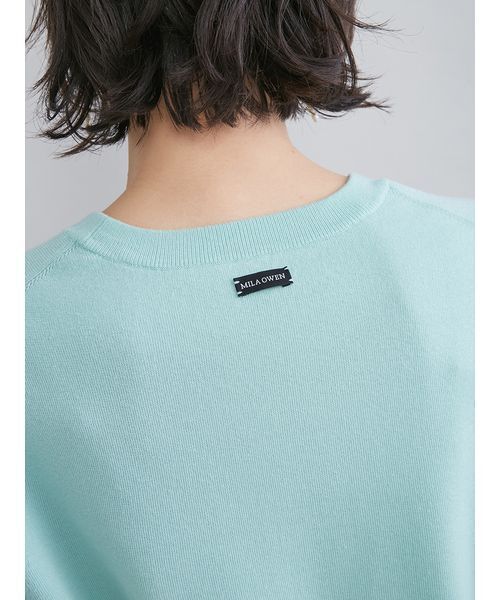 Mila Owen(ミラオーウェン)の「コットンブレンドクールネックニット(ニット/セーター・レディース・ライトベージュ/チャコールグレー/ミント・F)」の11枚目の写真