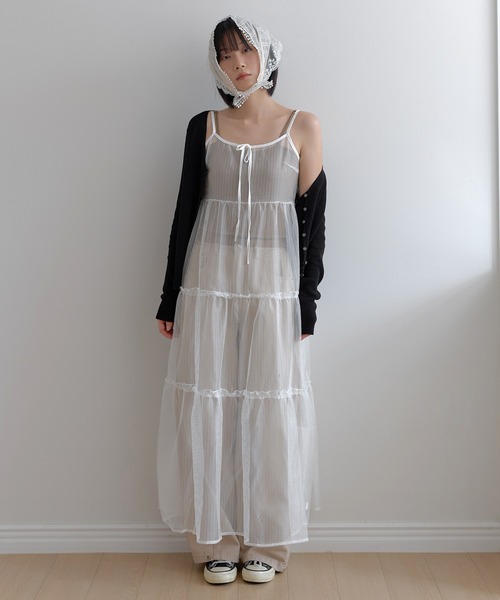 UNE MANSION（ユヌマンション）の「シェルボタンVネックサマーニットカーディガン（ニット/セーター・レディース・オートミール/ミント/アイボリー/ブラック/グレー・FREE）」の20枚目の写真