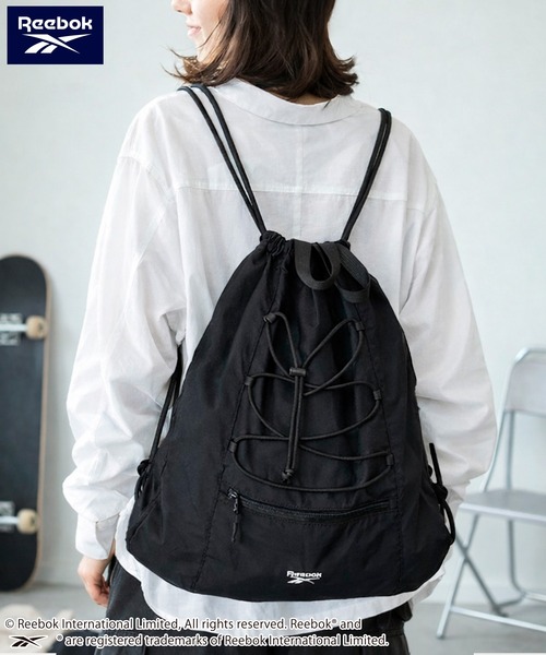 Reebok（リーボック）の「Reebok/リーボック ナップサック ナイロンバッグ リュック 軽量  ドローコード（バックパック/リュック・レディース・グレー/ブラック/ネイビー・FREE）」の2枚目の写真
