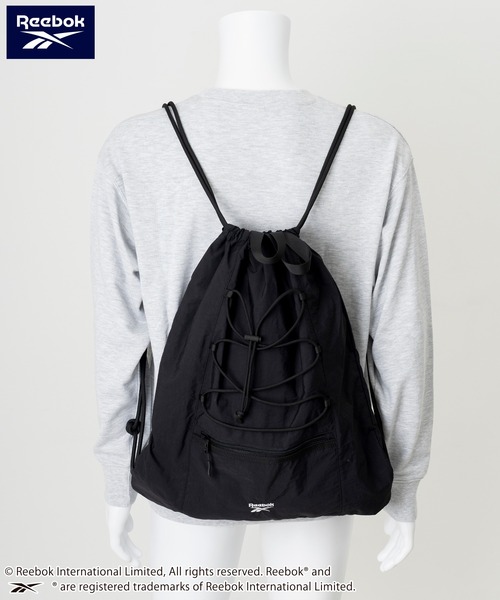 Reebok（リーボック）の「Reebok/リーボック ナップサック ナイロンバッグ リュック 軽量  ドローコード（バックパック/リュック・レディース・グレー/ブラック/ネイビー・FREE）」の10枚目の写真