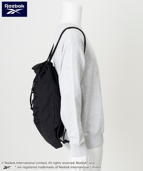 Reebok（リーボック）の「Reebok/リーボック ナップサック ナイロンバッグ リュック 軽量  ドローコード（バックパック/リュック・レディース・グレー/ブラック/ネイビー・FREE）」の11枚目の写真