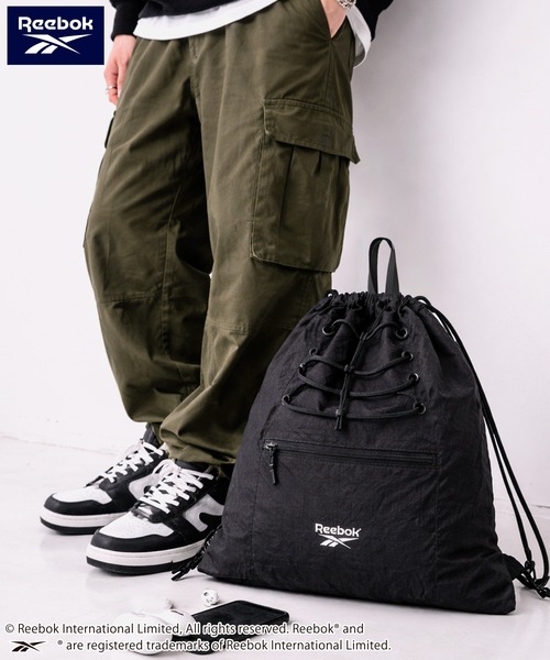 Reebok（リーボック）の「Reebok/リーボック ナップサック ナイロンバッグ リュック 軽量  ドローコード（バックパック/リュック・レディース・グレー/ブラック/ネイビー・FREE）」の13枚目の写真