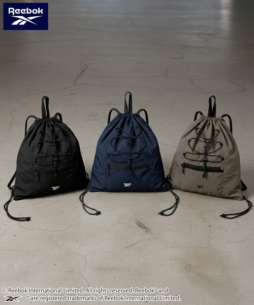 Reebok（リーボック）の「Reebok/リーボック ナップサック ナイロンバッグ リュック 軽量  ドローコード（バックパック/リュック・レディース・グレー/ブラック/ネイビー・FREE）」の12枚目の写真