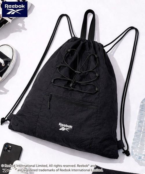 Reebok（リーボック）の「Reebok/リーボック ナップサック ナイロンバッグ リュック 軽量  ドローコード（バックパック/リュック・レディース・グレー/ブラック/ネイビー・FREE）」の14枚目の写真