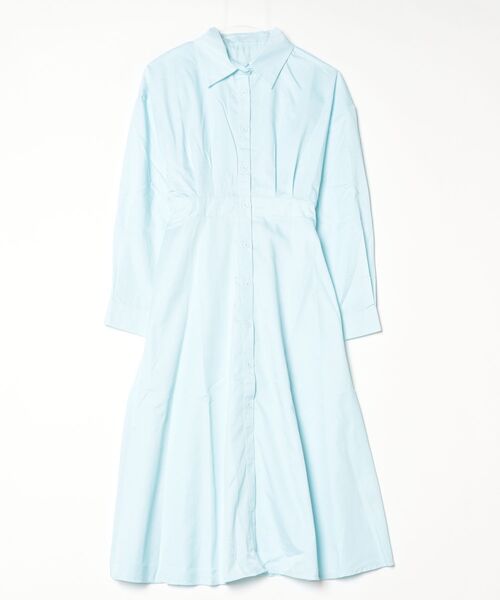 FREE STYLISTS(フリー スタイリスト)の「YUGA_YGMC Korean-style voluminous sleeve flared shirt dress(ワンピース・レディース・ベージュ/ライトブルー/ホワイト・FREE)」の8枚目の写真