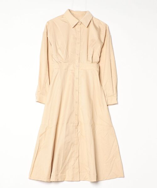 FREE STYLISTS(フリー スタイリスト)の「YUGA_YGMC Korean-style voluminous sleeve flared shirt dress(ワンピース・レディース・ベージュ/ライトブルー/ホワイト・FREE)」の10枚目の写真