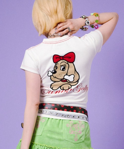 GALFY(ガルフィー)の「【GALFY】らぶりぃチビT / 【ガルフィー】らぶりぃチビ半袖tシャツ(Tシャツ/カットソー・レディース・ブラック/ピンク/ホワイト・ONE SIZE)」の7枚目の写真
