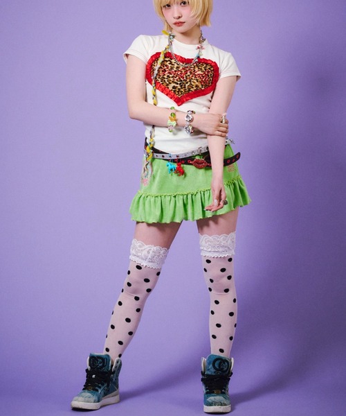 GALFY(ガルフィー)の「【GALFY】らぶりぃチビT / 【ガルフィー】らぶりぃチビ半袖tシャツ(Tシャツ/カットソー・レディース・ブラック/ピンク/ホワイト・ONE SIZE)」の9枚目の写真