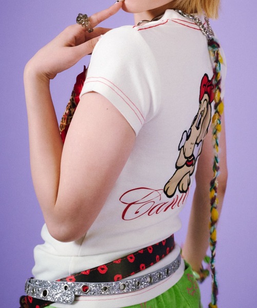 GALFY(ガルフィー)の「【GALFY】らぶりぃチビT / 【ガルフィー】らぶりぃチビ半袖tシャツ(Tシャツ/カットソー・レディース・ブラック/ピンク/ホワイト・ONE SIZE)」の6枚目の写真