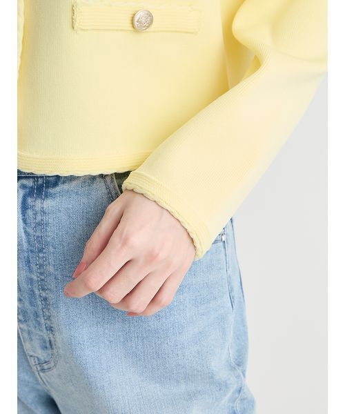 UVカット】トリム刺繍カーディガン（ノーカラージャケット）｜CELFORD