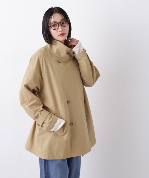 NANO universe(ナノユニバース)の「撥水&花粉ガード ショートトレンチコート(トレンチコート・レディース・カーキ/ライトベージュ/ベージュ・FREE)」の4枚目の写真