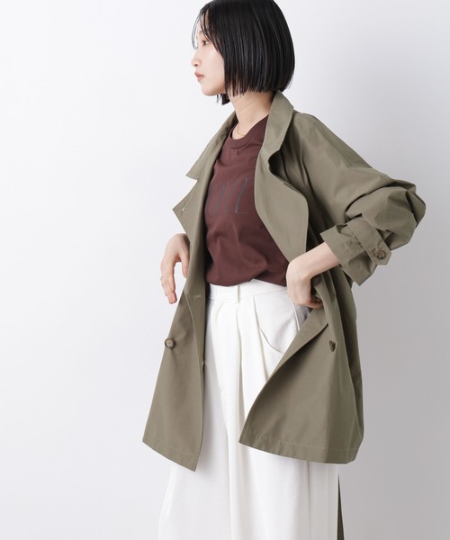 NANO universe(ナノユニバース)の「撥水&花粉ガード ショートトレンチコート(トレンチコート・レディース・カーキ/ライトベージュ/ベージュ・FREE)」の13枚目の写真