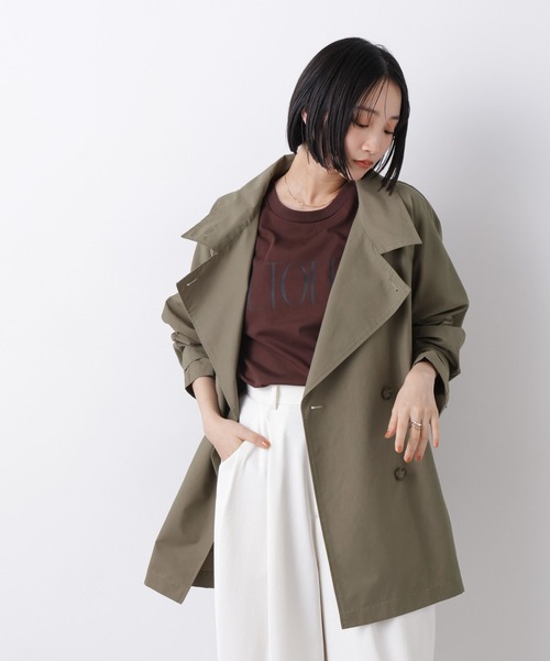 NANO universe(ナノユニバース)の「撥水&花粉ガード ショートトレンチコート(トレンチコート・レディース・カーキ/ライトベージュ/ベージュ・FREE)」の14枚目の写真