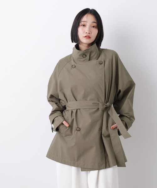 NANO universe(ナノユニバース)の「撥水&花粉ガード ショートトレンチコート(トレンチコート・レディース・カーキ/ライトベージュ/ベージュ・FREE)」の12枚目の写真