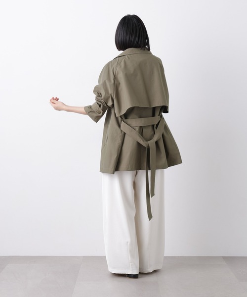 NANO universe(ナノユニバース)の「撥水&花粉ガード ショートトレンチコート(トレンチコート・レディース・カーキ/ライトベージュ/ベージュ・FREE)」の17枚目の写真