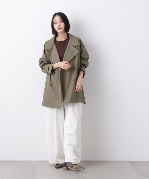NANO universe(ナノユニバース)の「撥水&花粉ガード ショートトレンチコート(トレンチコート・レディース・カーキ/ライトベージュ/ベージュ・FREE)」の15枚目の写真