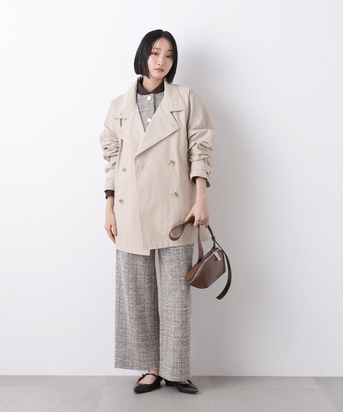 NANO universe(ナノユニバース)の「撥水&花粉ガード ショートトレンチコート(トレンチコート・レディース・カーキ/ライトベージュ/ベージュ・FREE)」の22枚目の写真