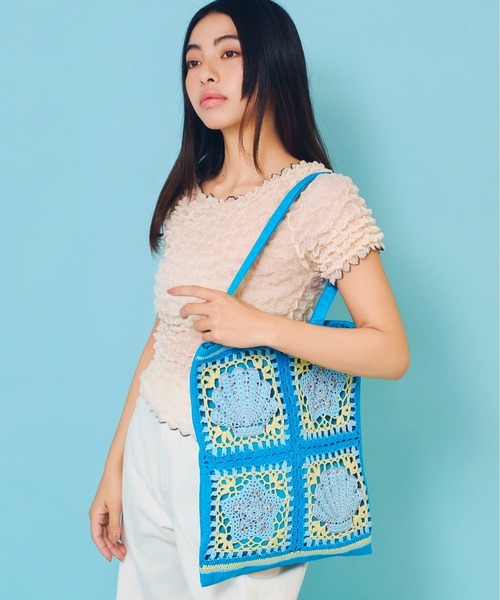 Casselini(キャセリーニ)の「Casselini(キャセリーニ)クロシェトートバッグ(トートバッグ・レディース・ブラック/レッド/ブルー・FREE)」の21枚目の写真