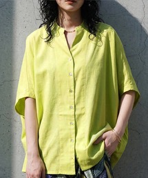 antiqua（アンティカ）の「キーネック リネンライク ドルマンシャツ（シャツ/ブラウス）」