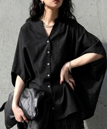 antiqua（アンティカ）の「キーネック リネンライク ドルマンシャツ（シャツ/ブラウス）」