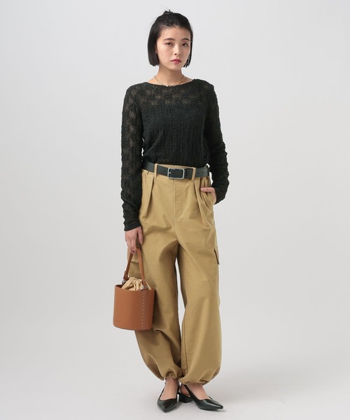 BAYFLOW(ベイフロー)の「ストレッチカーゴバレルパンツ(カーゴパンツ・レディース・ベージュ/カーキ・MEDIUM/SMALL)」の3枚目の写真