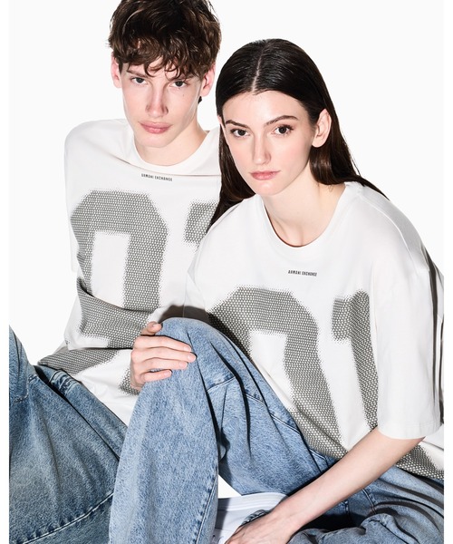 ARMANI EXCHANGE(アルマーニエクスチェンジ)の「【A|X アルマーニ エクスチェンジ】91ロゴ 半袖クルーネックTシャツ/REGULAR+(Tシャツ/カットソー・メンズ・ホワイト/グリーン/ピンク/インディゴブルー・X-LARGE/SMALL/MEDIUM/LARGE/XX-LARGE/X-SMALL)」の1枚目の写真