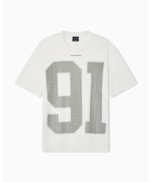 ARMANI EXCHANGE(アルマーニエクスチェンジ)の「【A|X アルマーニ エクスチェンジ】91ロゴ 半袖クルーネックTシャツ/REGULAR+(Tシャツ/カットソー・メンズ・ホワイト/グリーン/ピンク/インディゴブルー・X-LARGE/SMALL/MEDIUM/LARGE/XX-LARGE/X-SMALL)」の8枚目の写真