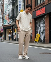 HANGTEN（ハンテン）の「【HANGTEN/ハンテン】スタンダードシルエットパネル切り替えデザインスラブ天竺プリントポロシャツ サーフブランド カジュアル ゴルフ スポーツ（ポロシャツ）」