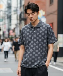 HANGTEN（ハンテン）の「【HANGTEN ハンテン】スタンダードシルエットパネル切り替えデザインスラブ天竺プリントポロシャツ サーフブランド カジュアル ゴルフ スポーツ（ポロシャツ）」