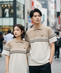 HANGTEN（ハンテン）の「【HANGTEN ハンテン】スタンダードシルエットパネル切り替えデザインスラブ天竺プリントポロシャツ サーフブランド カジュアル ゴルフ スポーツ（ポロシャツ）」