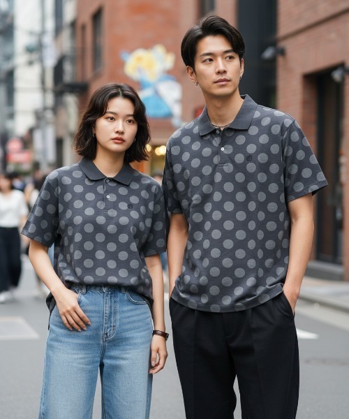 HANGTEN(ハンテン)の「【HANGTEN/ハンテン】スタンダードシルエットパネル切り替えデザインスラブ天竺プリントポロシャツ サーフブランド カジュアル ゴルフ スポーツ ドット(ポロシャツ・レディース・ヘザーチャコール/ネイビー系1/ホワイト系その他/グレー系その他/ブルー系その他/レッド系その他/ナチュラル・LARGE/MEDIUM/X-LARGE)」の9枚目の写真