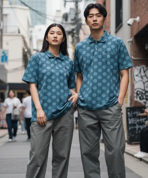 HANGTEN(ハンテン)の「【HANGTEN/ハンテン】スタンダードシルエットパネル切り替えデザインスラブ天竺プリントポロシャツ サーフブランド カジュアル ゴルフ スポーツ ドット(ポロシャツ・レディース・ヘザーチャコール/ネイビー系1/ホワイト系その他/グレー系その他/ブルー系その他/レッド系その他/ナチュラル・LARGE/MEDIUM/X-LARGE)」の15枚目の写真