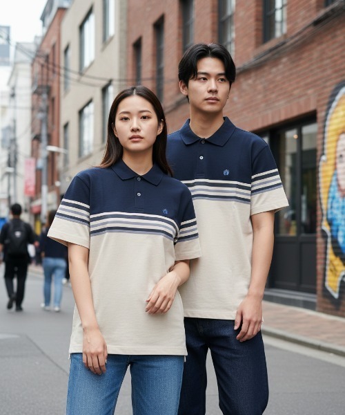 HANGTEN(ハンテン)の「【HANGTEN/ハンテン】スタンダードシルエットパネル切り替えデザインスラブ天竺プリントポロシャツ サーフブランド カジュアル ゴルフ スポーツ ドット(ポロシャツ・レディース・ヘザーチャコール/ネイビー系1/ホワイト系その他/グレー系その他/ブルー系その他/レッド系その他/ナチュラル・LARGE/MEDIUM/X-LARGE)」の17枚目の写真