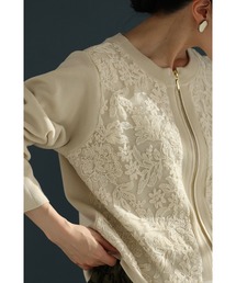 CAWAII（カワイイ）の「オーガンジーに咲く花刺繍のリブニットブルゾン（ブルゾン）」