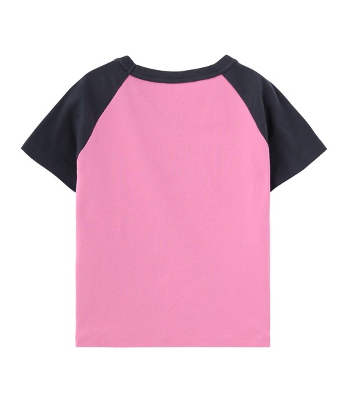 X-girl(エックスガール)の「NYC MILLS LOGO RAGLAN S/S BABY TEE(Tシャツ/カットソー・レディース・ホワイト/ピンク/チャコール・S/M)」の8枚目の写真
