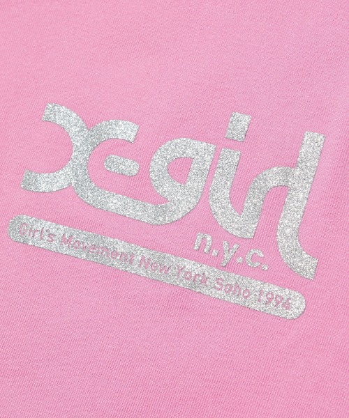 X-girl(エックスガール)の「NYC MILLS LOGO RAGLAN S/S BABY TEE(Tシャツ/カットソー・レディース・ホワイト/ピンク/チャコール・S/M)」の10枚目の写真