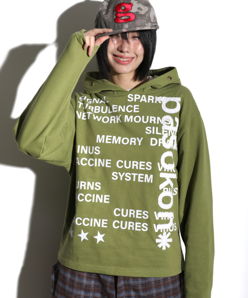 GLACK(グラック)の「GT176 パソコンタイポフード (GREEN)(パーカー・レディース・その他・LARGE/MEDIUM)」の6枚目の写真
