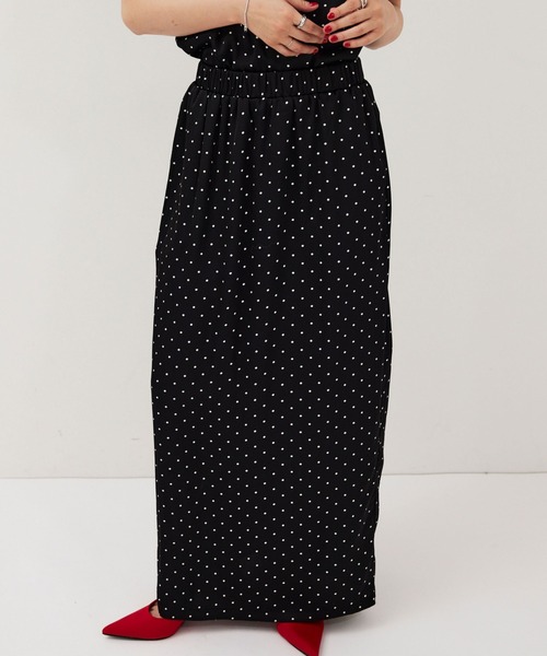 ⭐️【エスパン】黒ドットスカート2152 ドットサテンロングスカート（スカート）｜HANNE（アン）の