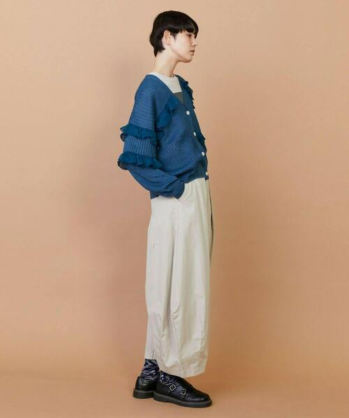 FRAPBOIS（フラボア）の「シアーフリル カーディガン（カーディガン/ボレロ・レディース・ブラック/ブルーグリーン・1）」の5枚目の写真