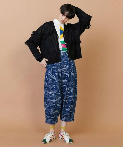 FRAPBOIS（フラボア）の「シアーフリル カーディガン（カーディガン/ボレロ・レディース・ブラック/ブルーグリーン・1）」の11枚目の写真