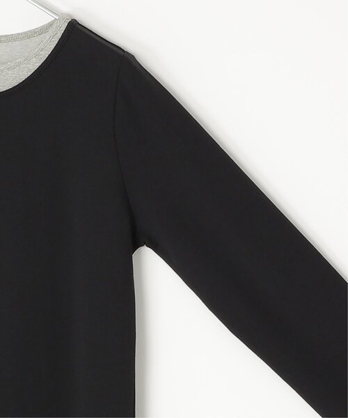 VENCEEXCHANGE（ヴァンスエクスチェンジ）の「レイヤードヘンリーネックロングワンピース（ワンピース・レディース・ブラック/杢グレー/チャコール・FREE）」の7枚目の写真