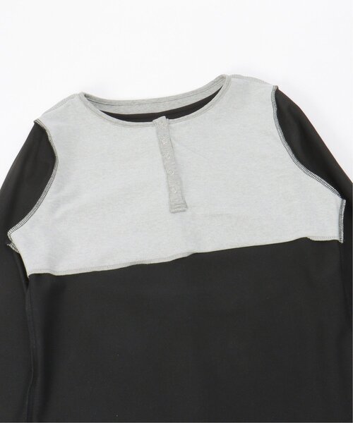 VENCEEXCHANGE（ヴァンスエクスチェンジ）の「レイヤードヘンリーネックロングワンピース（ワンピース・レディース・ブラック/杢グレー/チャコール・FREE）」の14枚目の写真