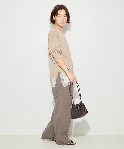 journal standard L'essage（ジャーナルスタンダードレサージュ）の「WATER REPELLENT/UVタックパンツ（スラックス・レディース・グレー/ネイビー・38/36）」の4枚目の写真