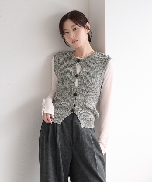 raffime（ラフィミー）の「【Raffime】フロントデザインニットタンク（タンクトップ・レディース・ブラック系その他/ブラウン系その他/ホワイト系その他・フリー）」の10枚目の写真