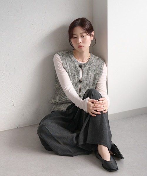 raffime（ラフィミー）の「【Raffime】フロントデザインニットタンク（タンクトップ・レディース・ブラック系その他/ブラウン系その他/ホワイト系その他・フリー）」の13枚目の写真