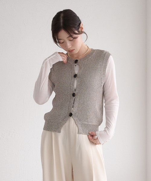raffime（ラフィミー）の「【Raffime】フロントデザインニットタンク（タンクトップ・レディース・ブラック系その他/ブラウン系その他/ホワイト系その他・フリー）」の16枚目の写真