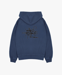 GEECOON（ジークーン）の「タイガーJK ブラーフィグメントダイングフードスウェットシャツ GJK258-114 ブルー（パーカー）」